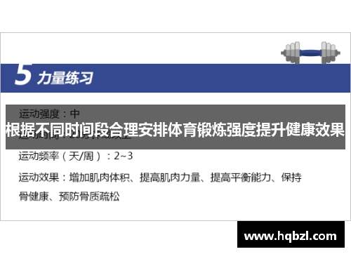 根据不同时间段合理安排体育锻炼强度提升健康效果